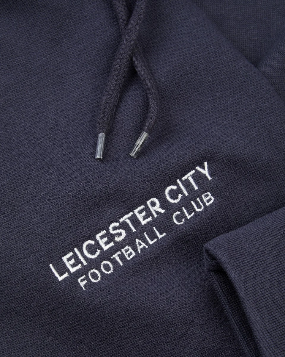 Leicester City Navy Essential Crest Hoody - Mens