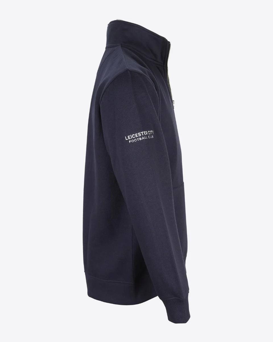 Leicester City Navy Essential Crest 1/4 Zip - Mens