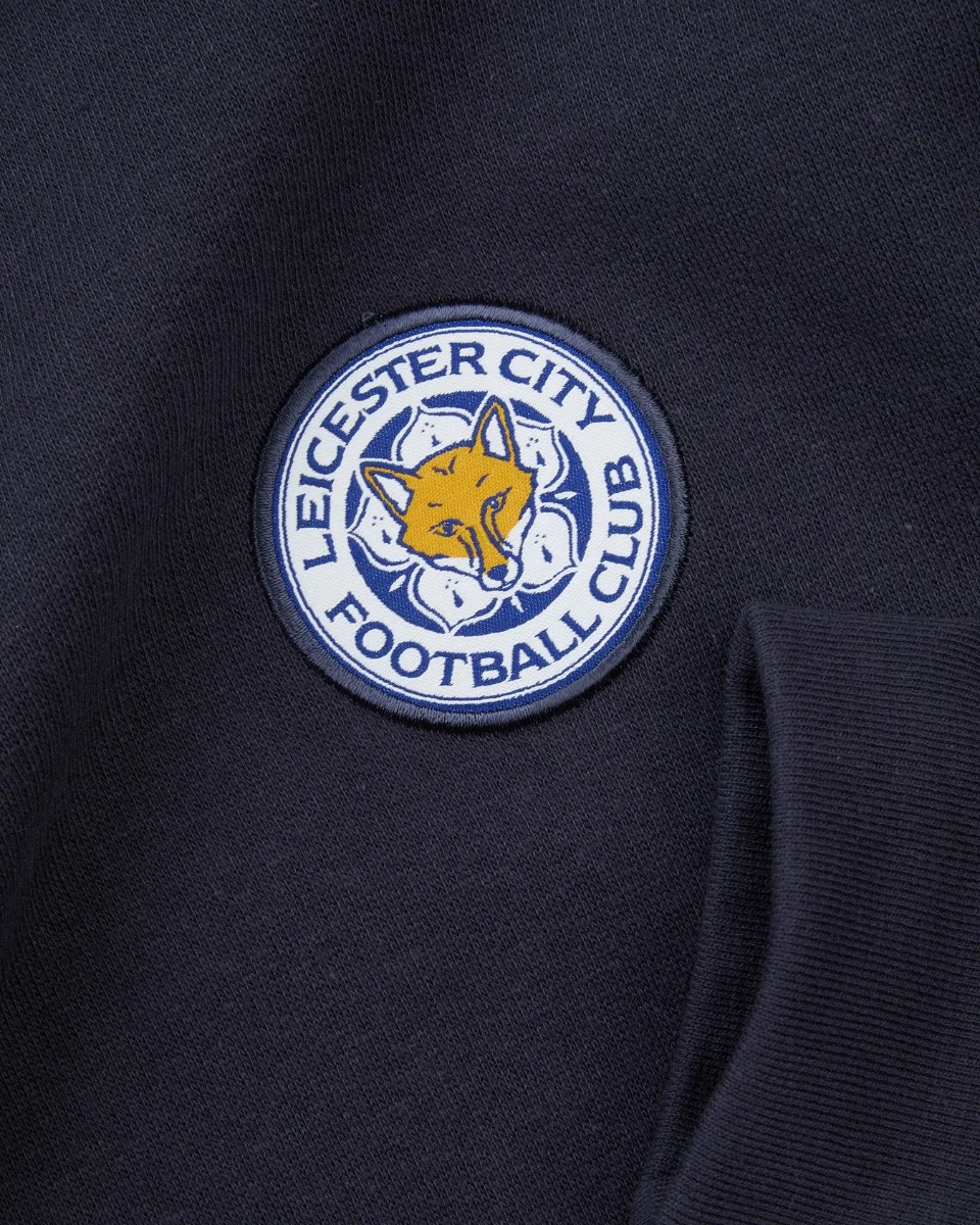Leicester City Navy Essential Crest 1/4 Zip - Mens