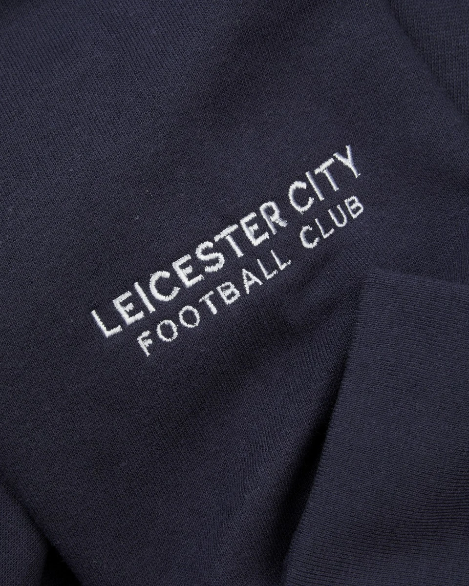 Leicester City Navy Essential Crest 1/4 Zip - Mens