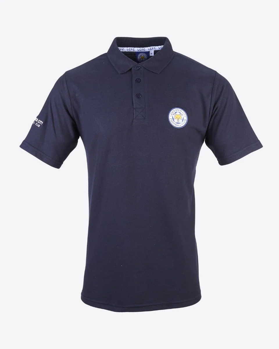 Leicester City Navy Essential Crest Polo - Mens