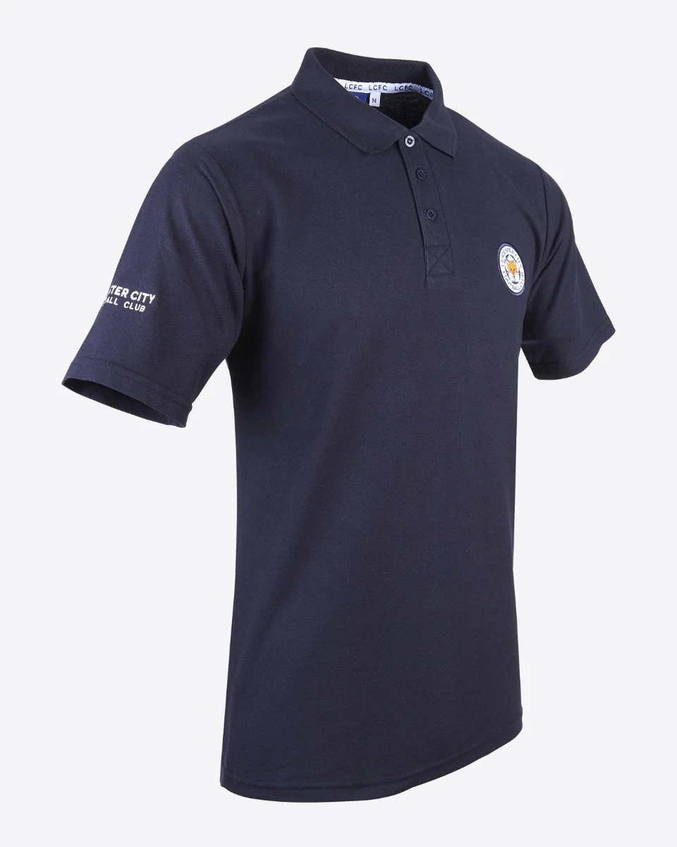 Leicester City Navy Essential Crest Polo - Mens
