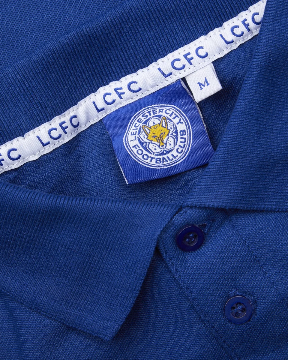 Leicester City Blue Essential Crest Polo - Mens