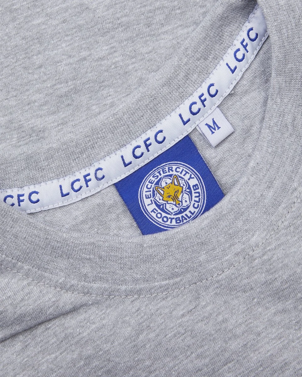 Leicester City Grey Essential Crest T-Shirt - Mens