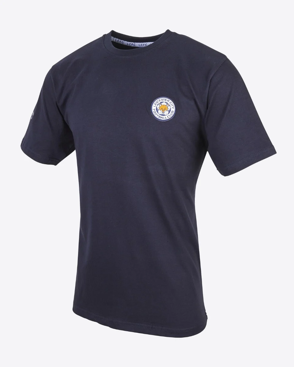 Leicester City Navy Essential Crest T-Shirt - Mens