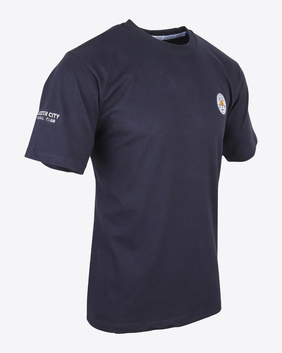 Leicester City Navy Essential Crest T-Shirt - Mens