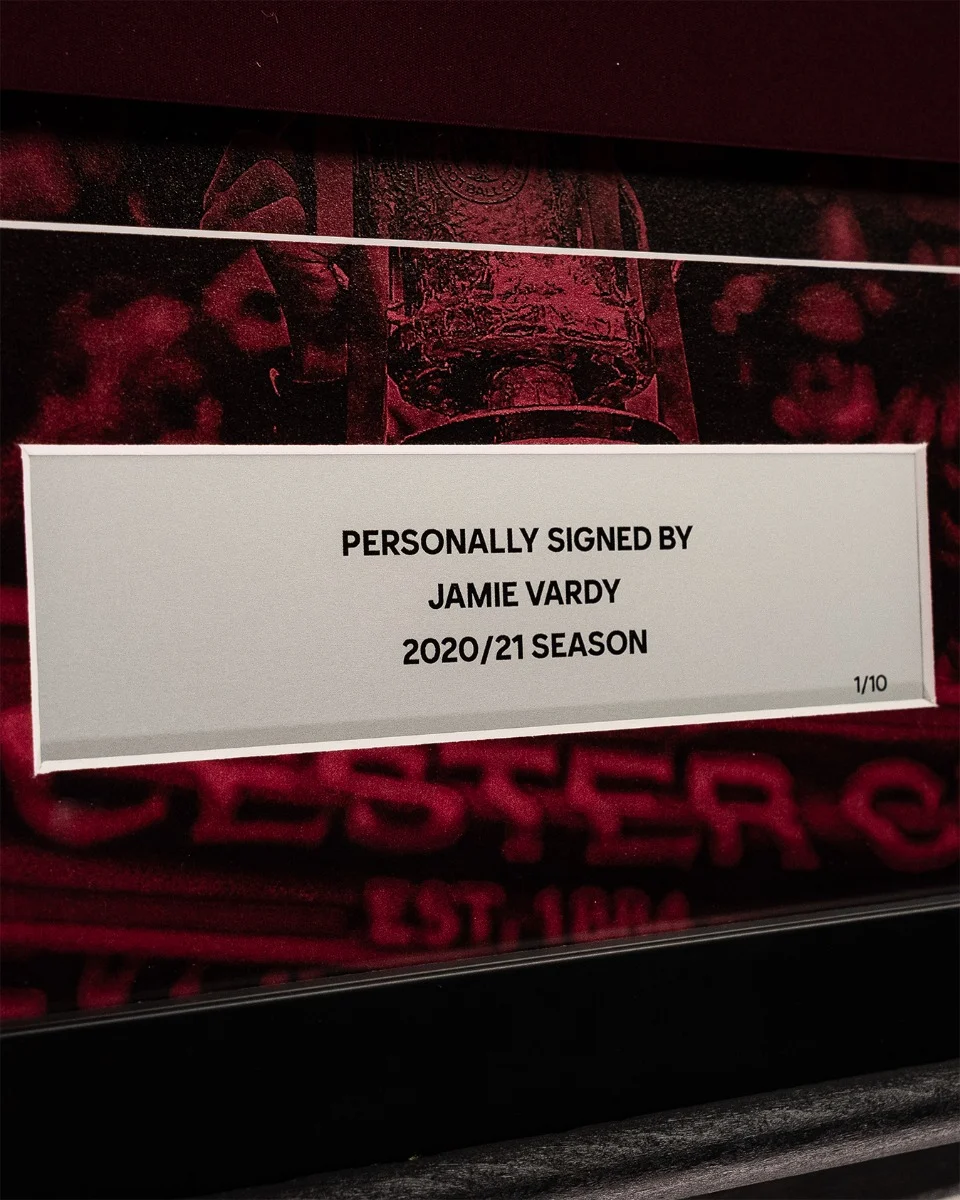 FA Cup 2021 Winners -  Framed Signed VARDY Cup Final Shirt