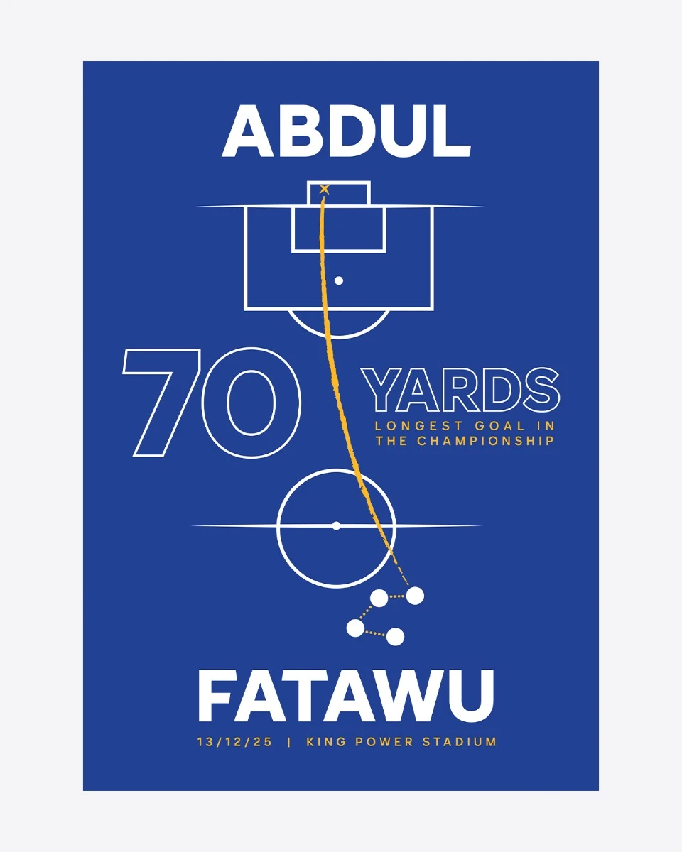 Leicester City A3 Poster - Fatawu Goal