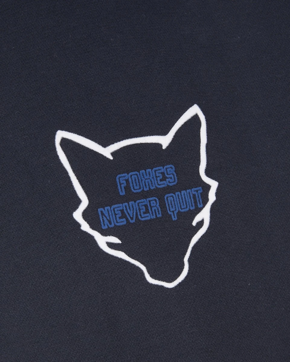 Leicester City Foxes Never Quit Outline Zip Hoody - Mens