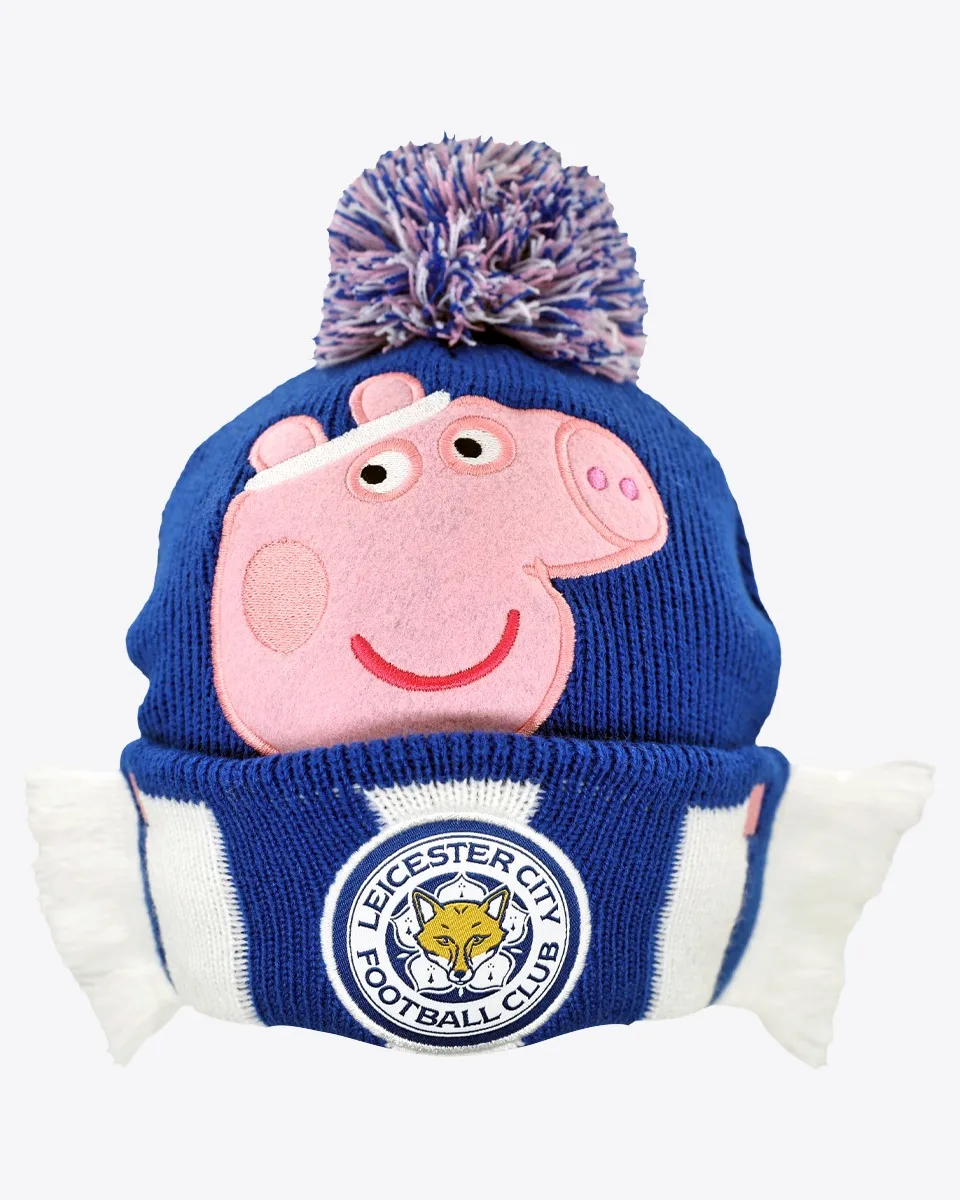 Leicester City Peppa Pig Bar Scarf Bobble Knit - Kids