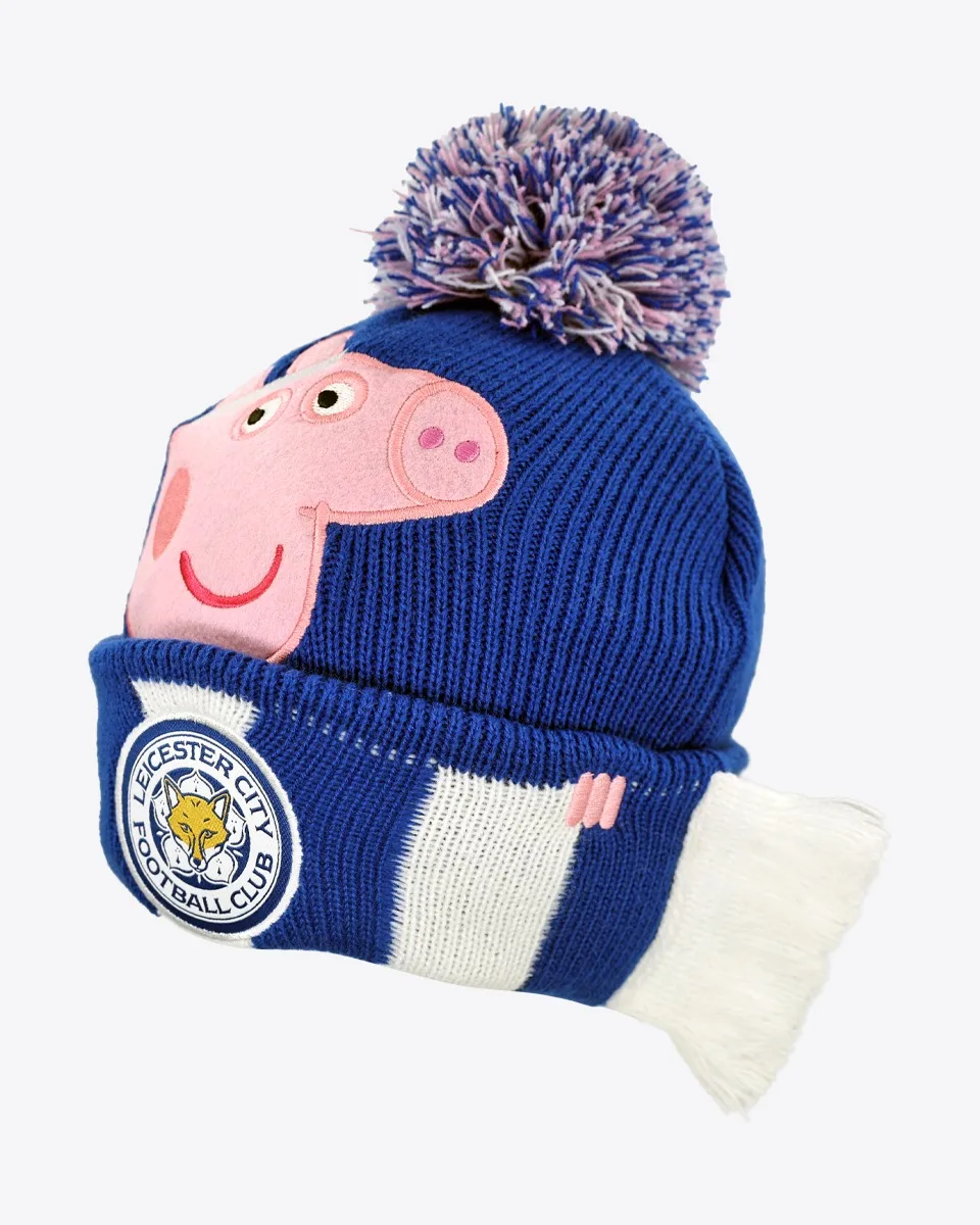 Leicester City Peppa Pig Bar Scarf Bobble Knit - Kids