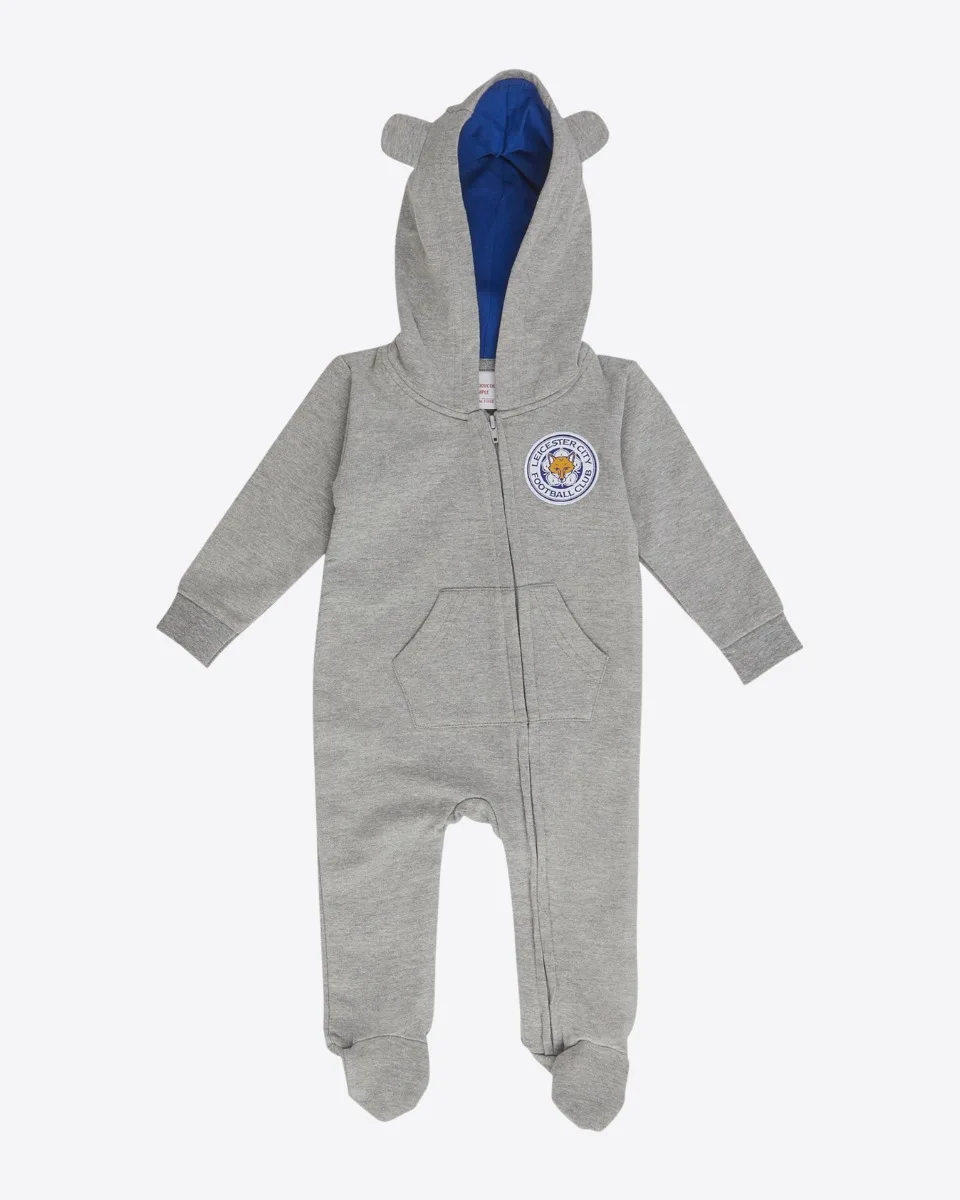Leicester City Grey Hooded Onesie - Baby