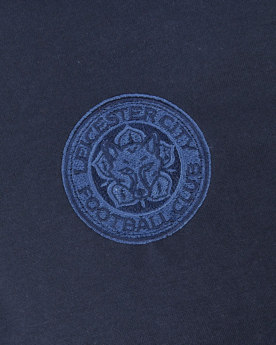 Leicester City Navy Crest Zip Polo - Mens