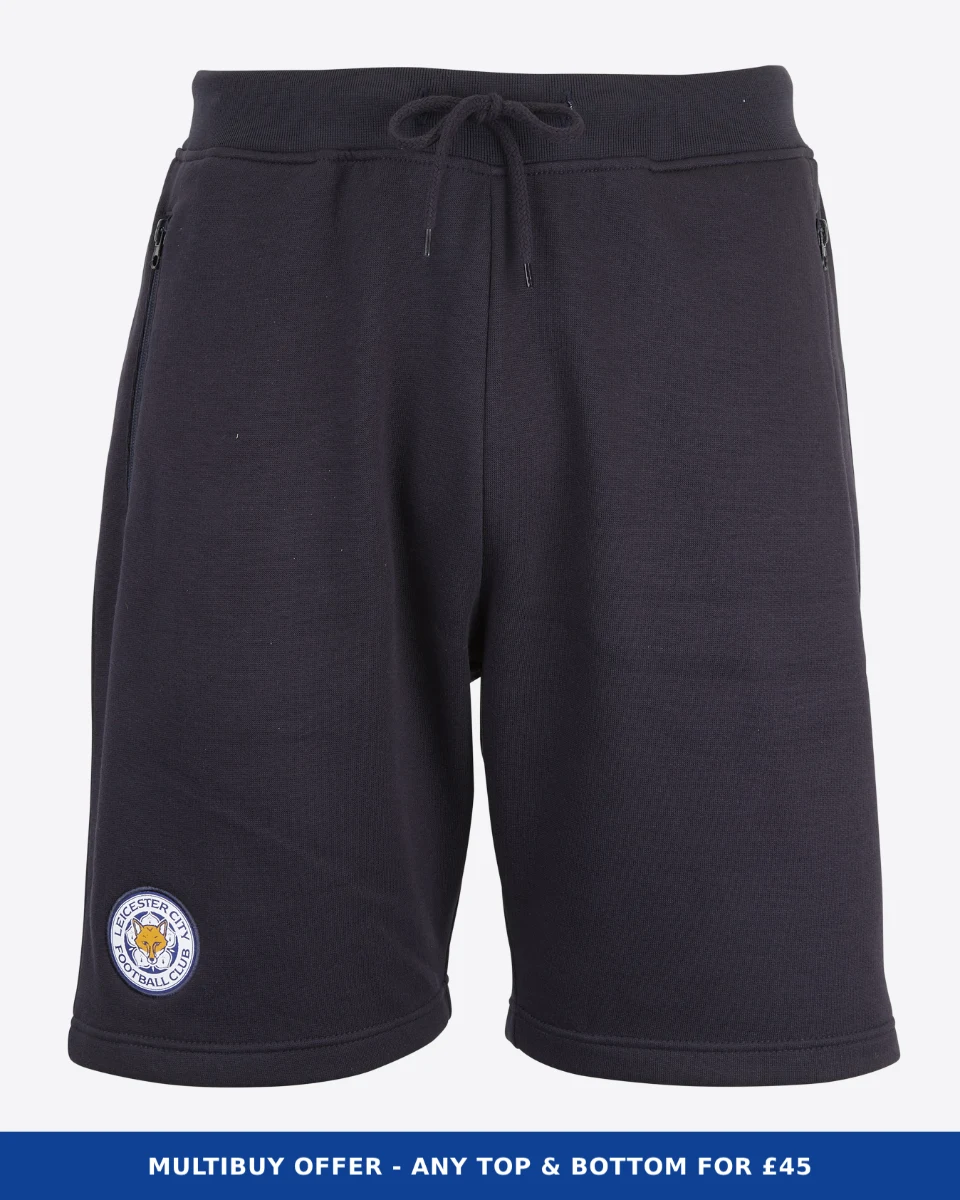 Leicester City Navy Essential Crest Shorts - Mens