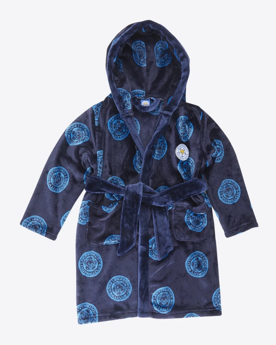 Leicester City Crest Print Dressing Gown - Kids