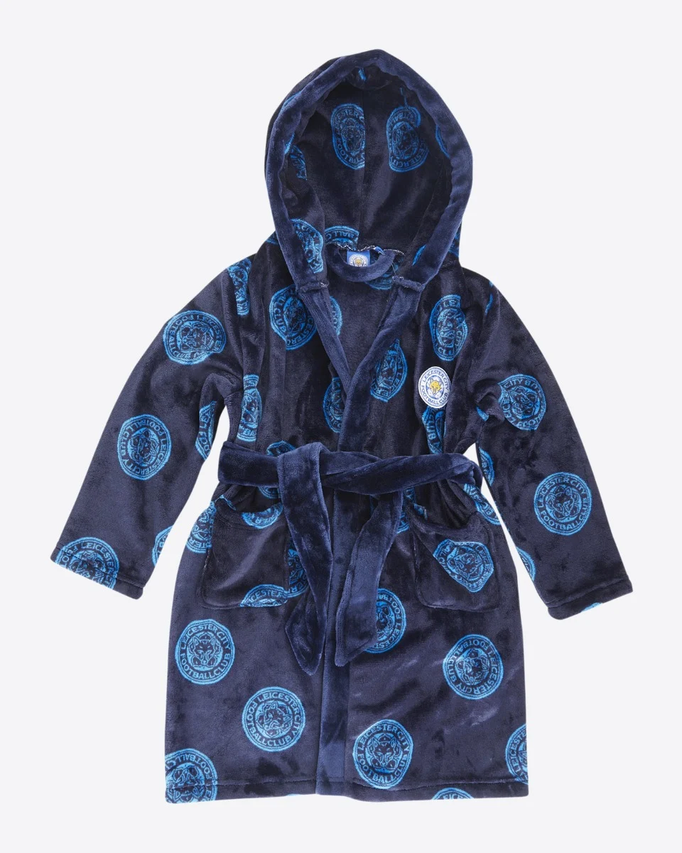 Leicester City Crest Print Dressing Gown - Kids