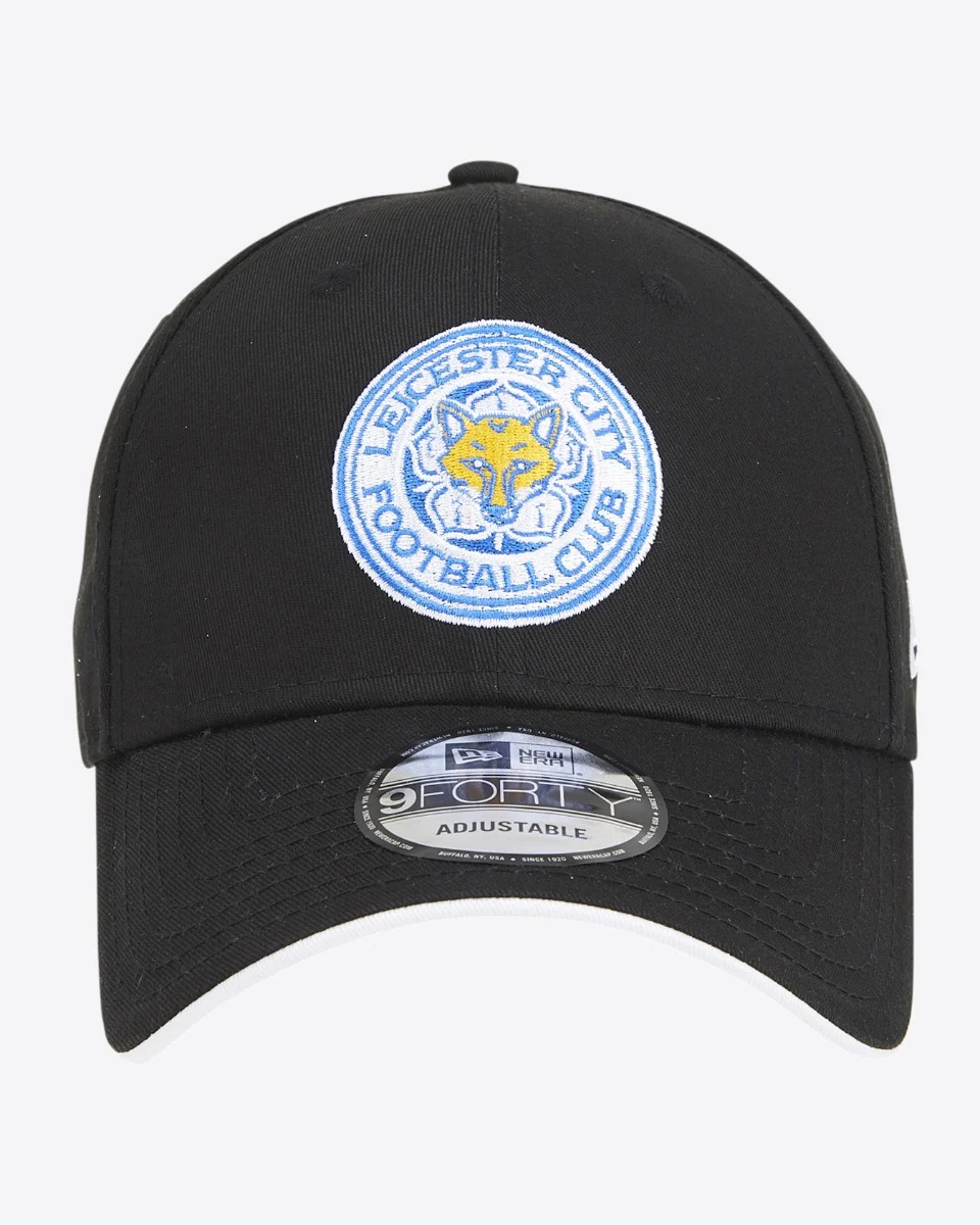 Leicester City New Era Black 9FORTY Adjustable Cap