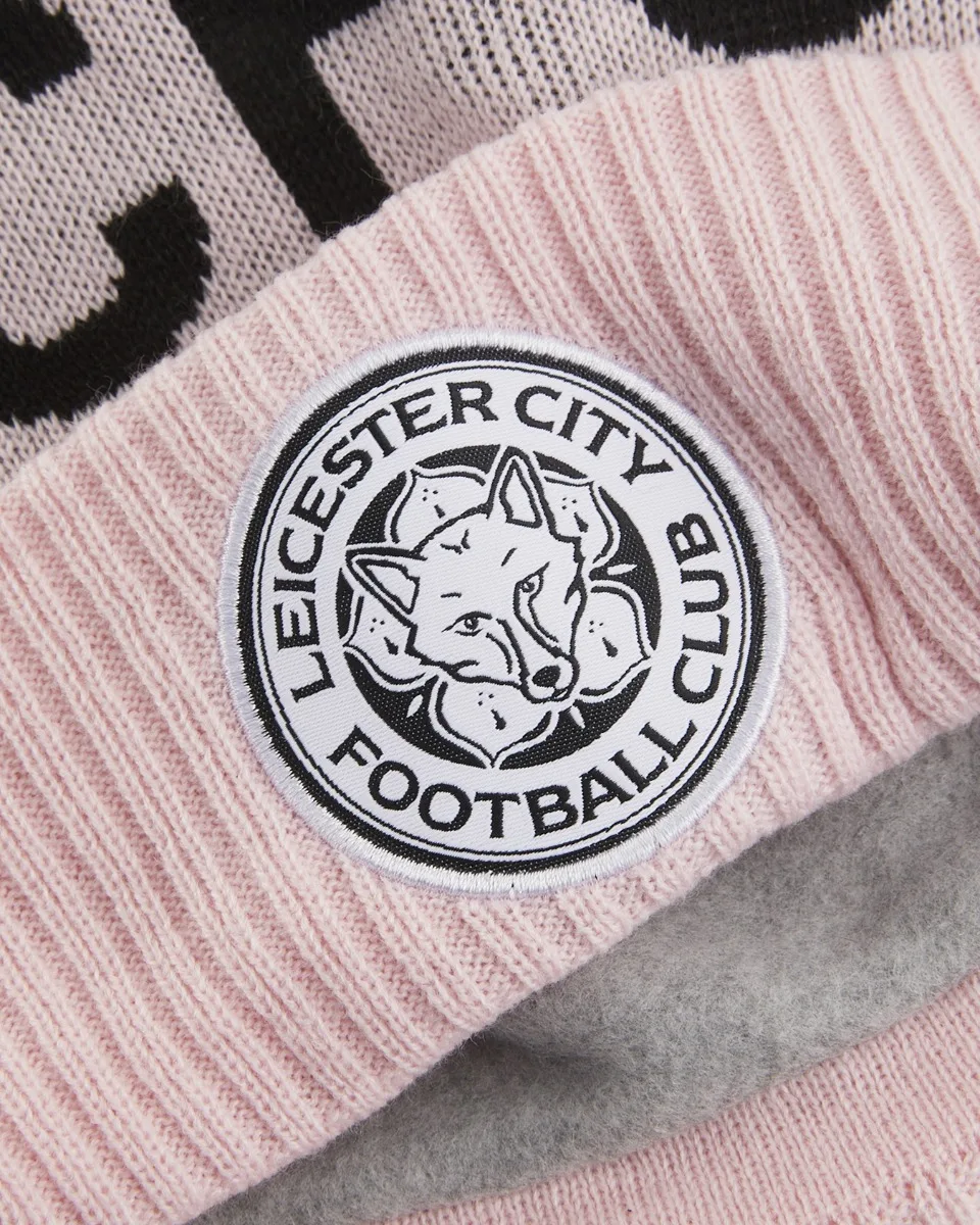 Leicester City New Era Pink Sport Bobble Knit Beanie Hat
