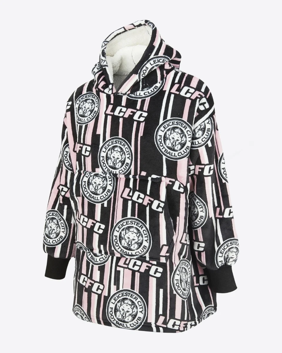 Leicester City Stripes Sherpa Snuggle Hoody - Kids