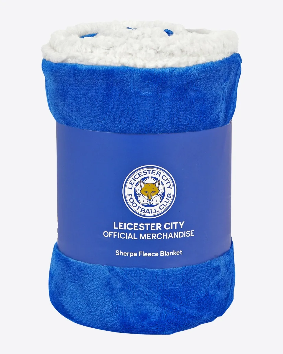 Leicester City Sherpa Crest Fleece Blanket