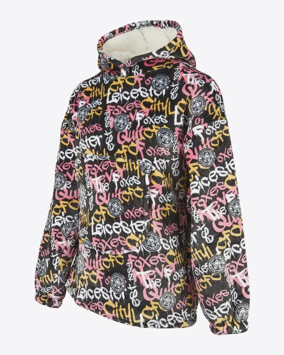 Leicester City Sherpa Graffiti Snuggle Hoody - Kids
