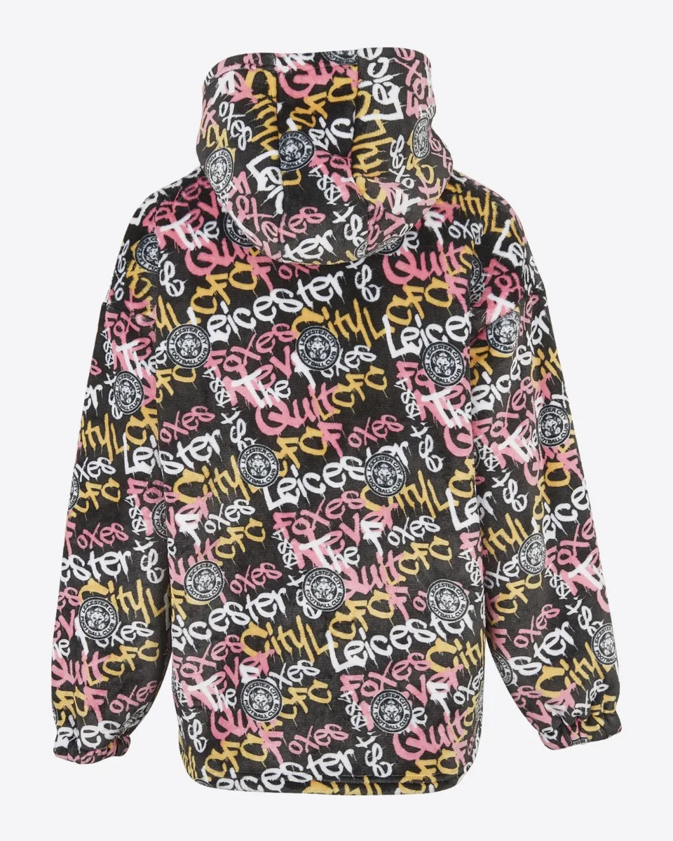 Leicester City Sherpa Graffiti Snuggle Hoody - Kids