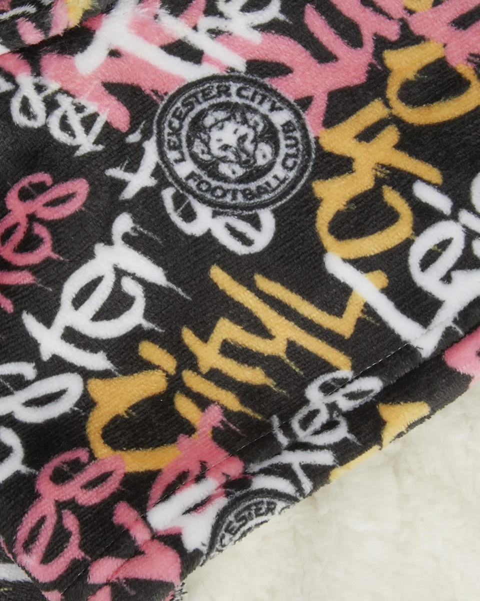 Leicester City Sherpa Graffiti Snuggle Hoody - Kids
