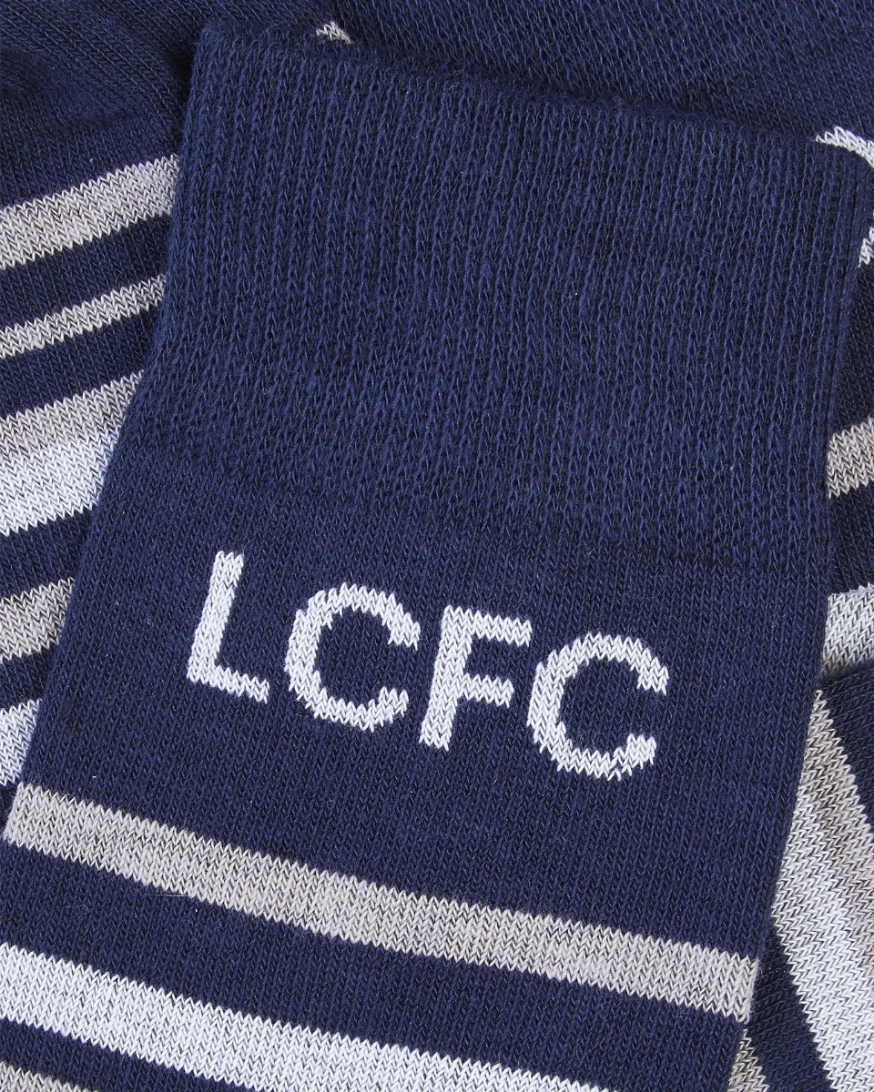 Leicester City Stripe Navy Socks - Mens