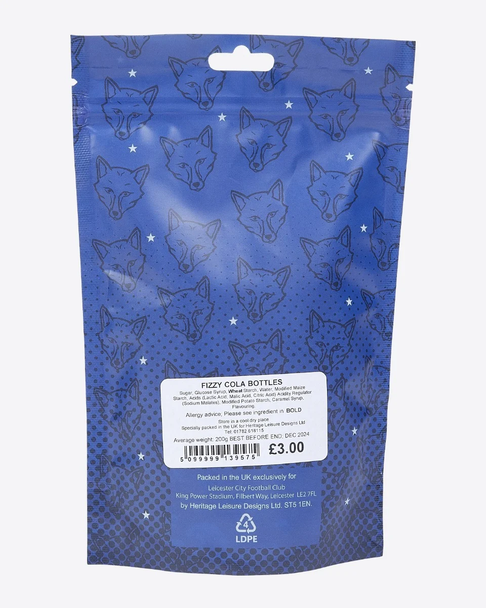 Leicester City Sweet Pouch - Fizzy Bottles