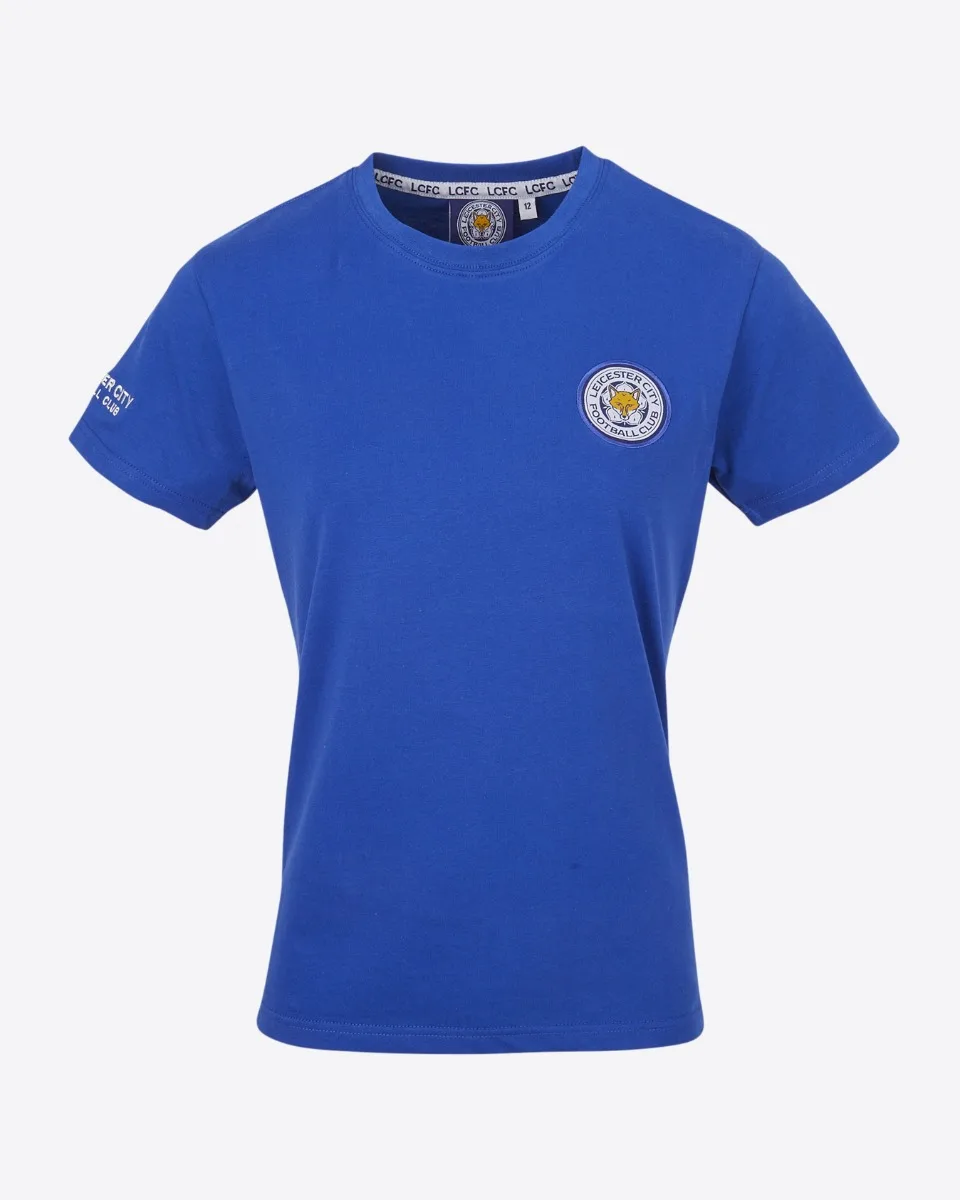 Leicester City Blue Essential Crest T-Shirt - Womens