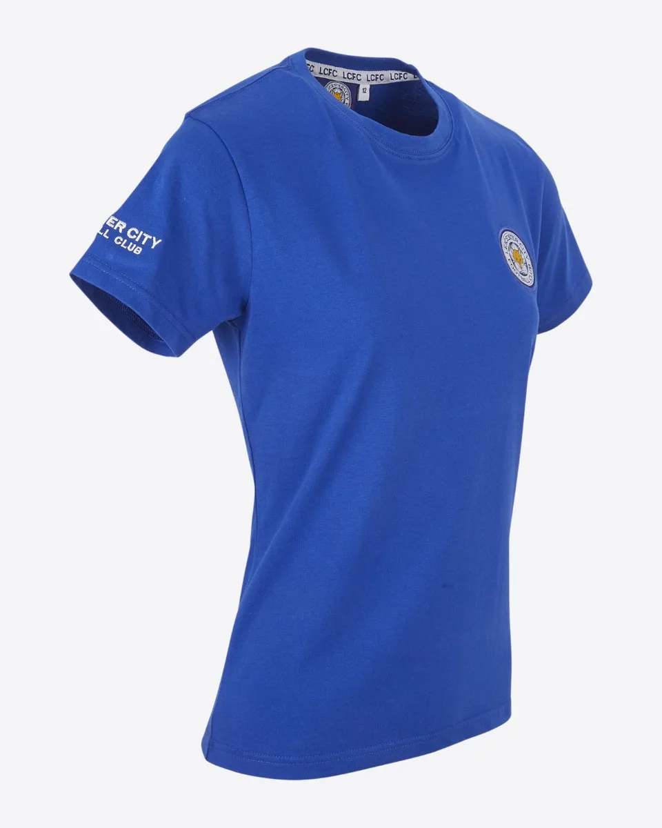 Leicester City Blue Essential Crest T-Shirt - Womens