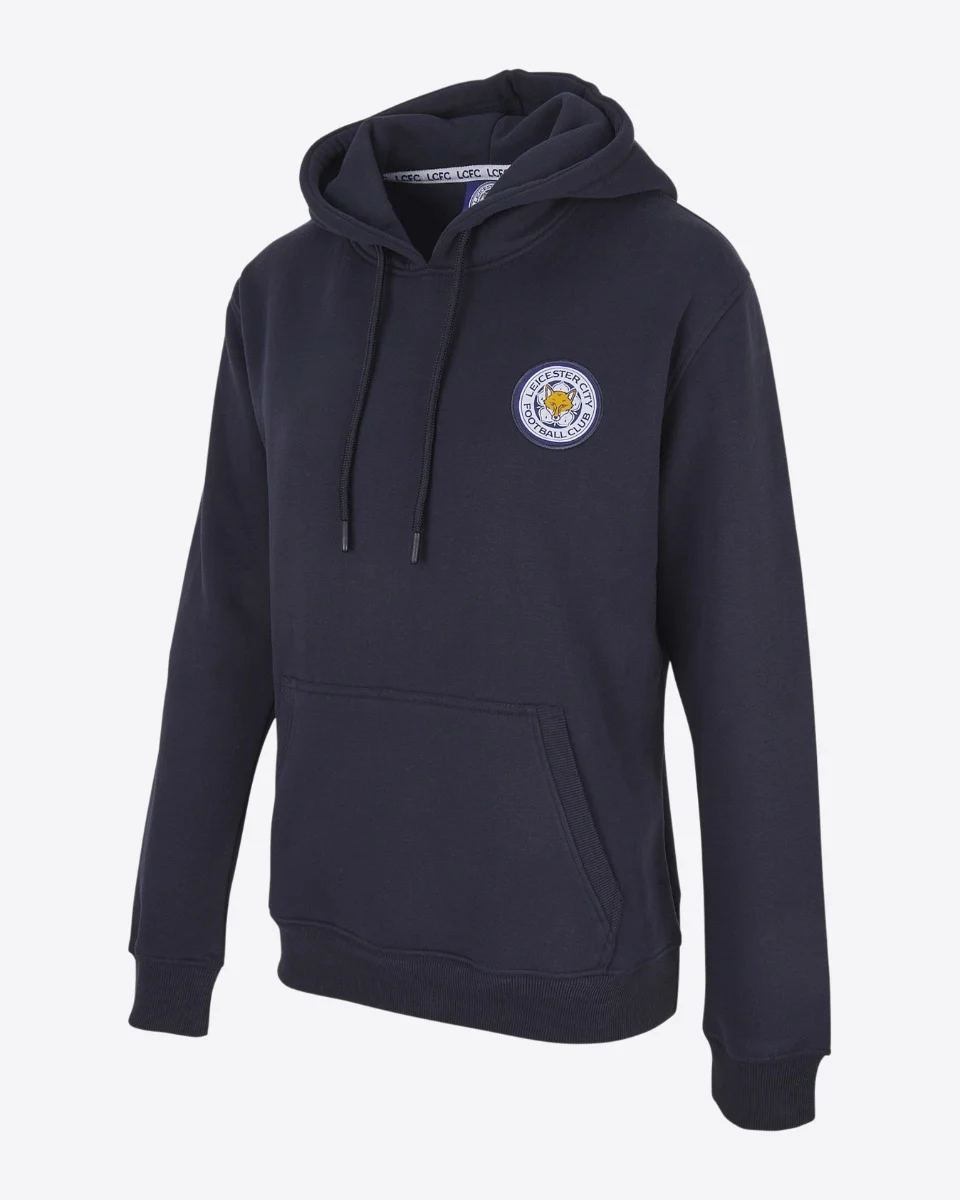 Leicester City Navy Essential Crest Hoody - Womens