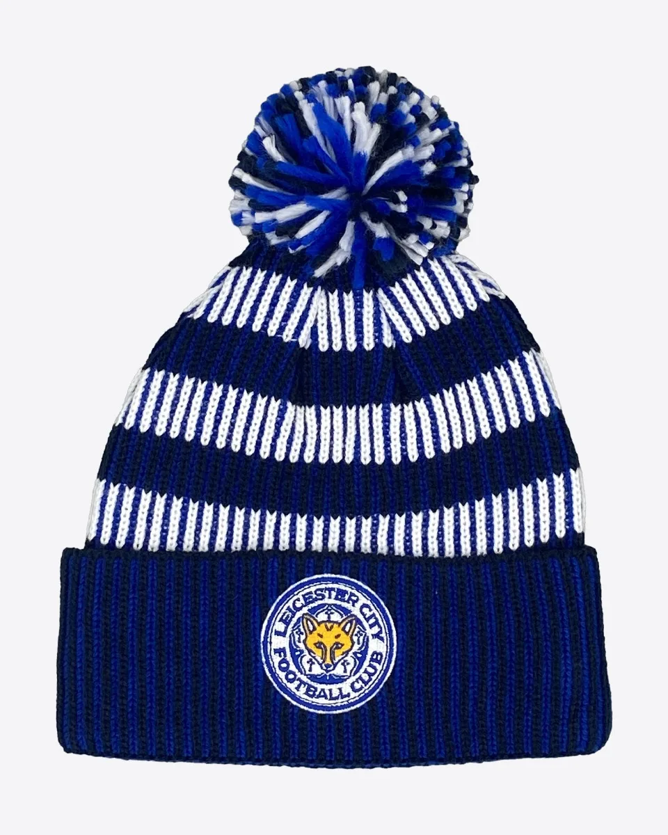 Leicester City Ribbed Stripe Bobble Knit
