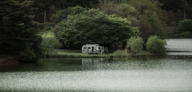 Caravan Camping by a Lake