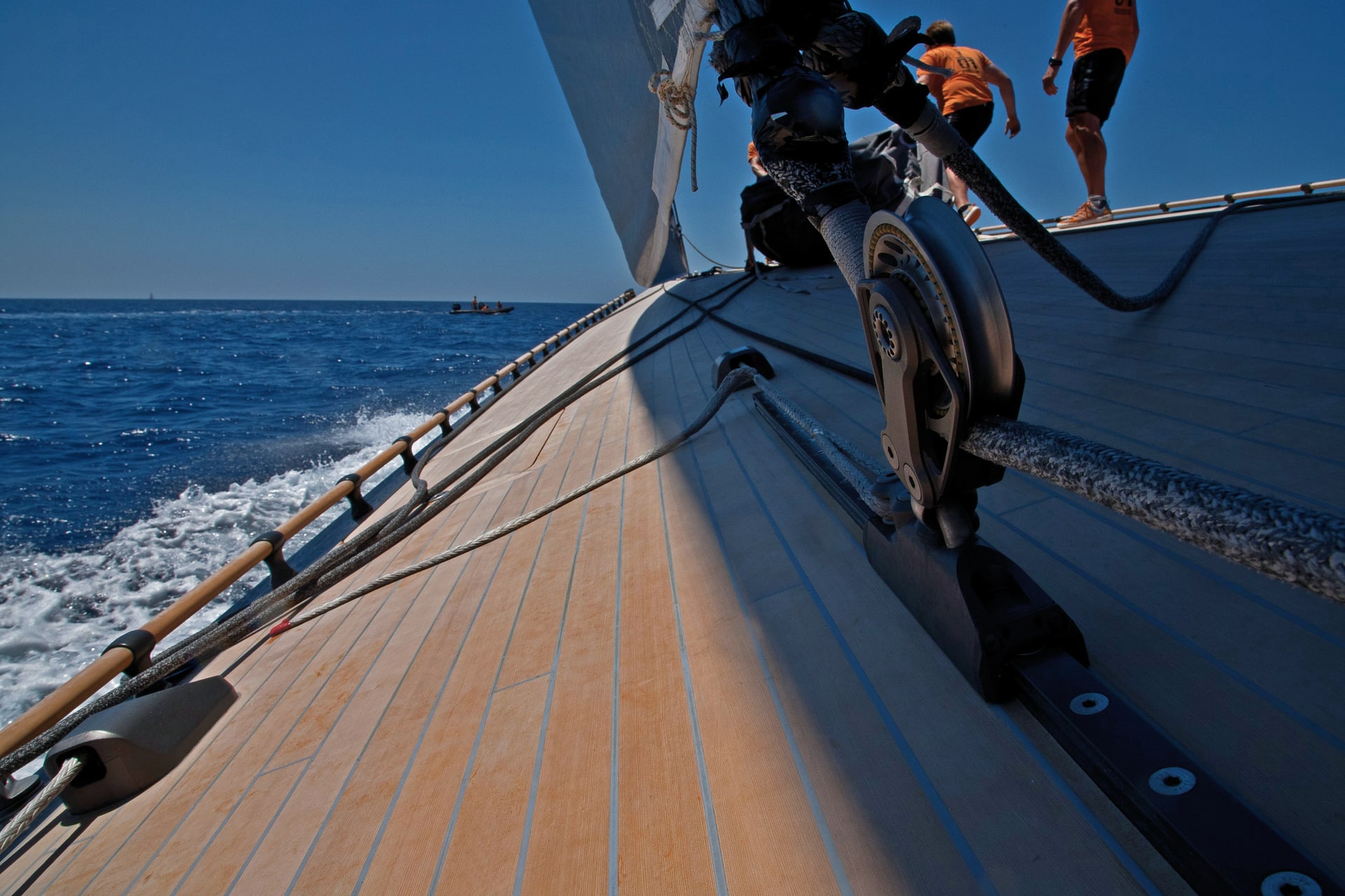 Lewmar Sailing Blocks and Travelers on a Sailboat Deck