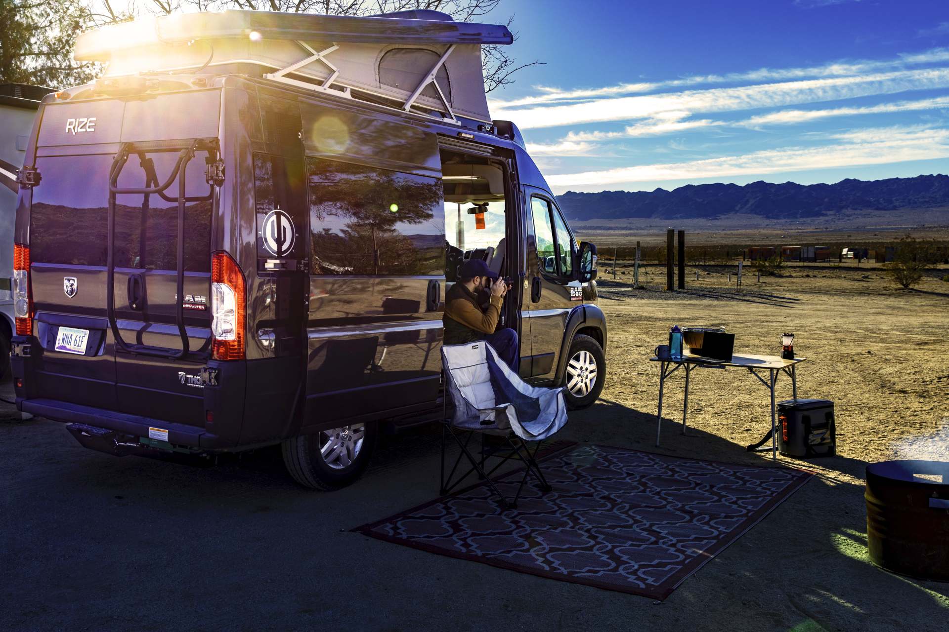 Campervan in the desert