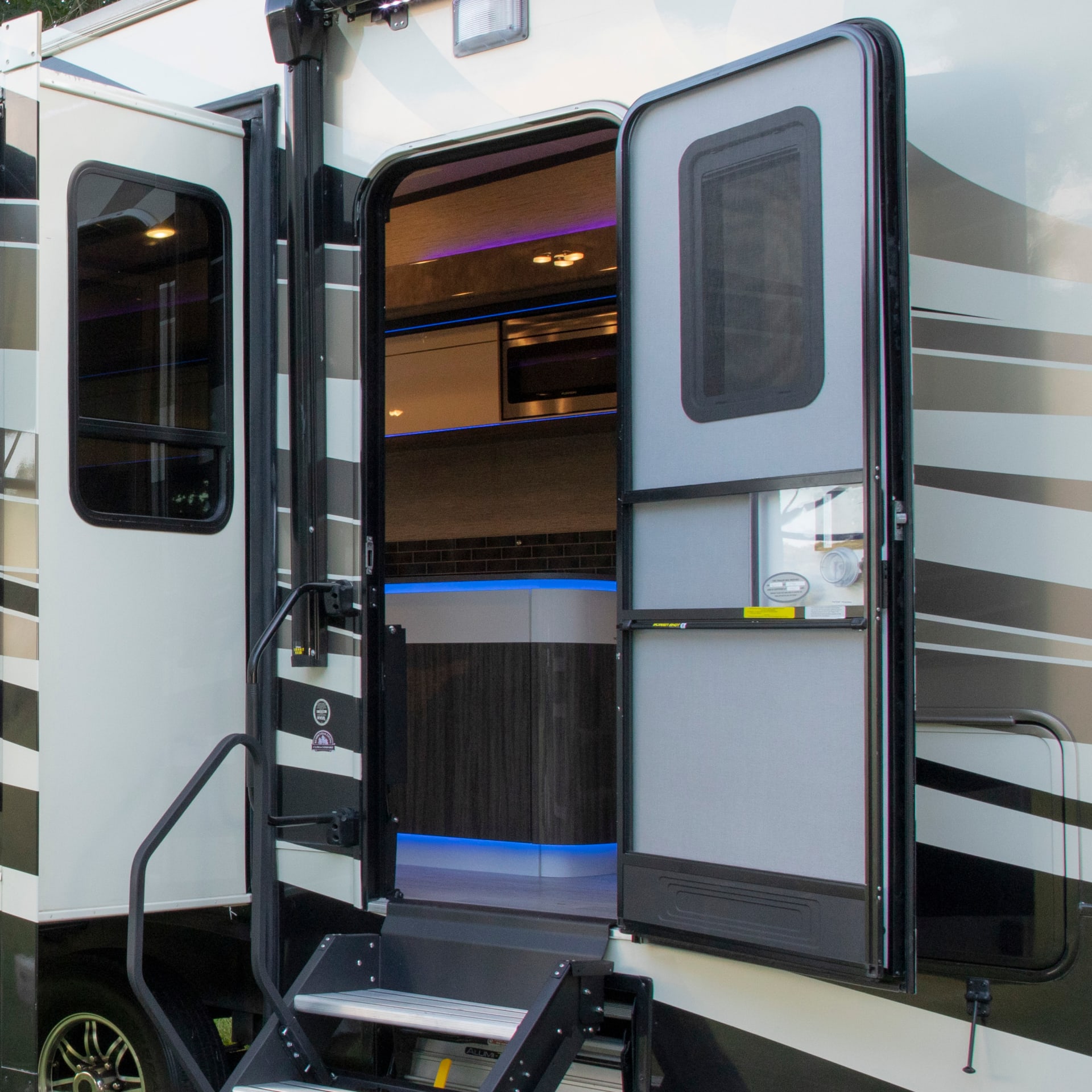 Open RV Door Entryway Inside Camper