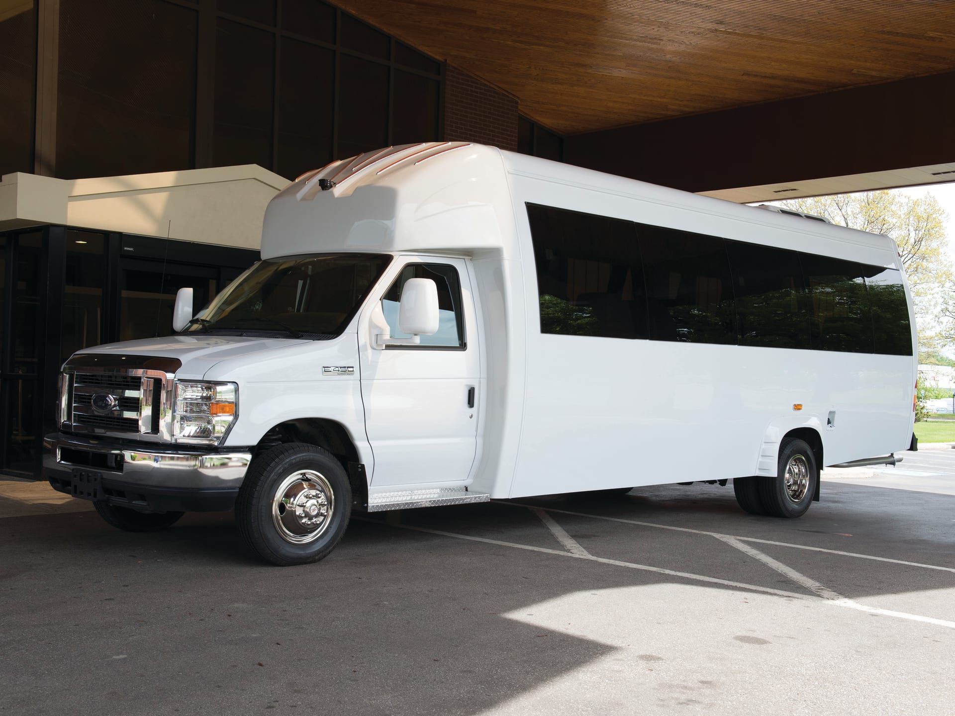 Transit Bus with Large Tinted Windows