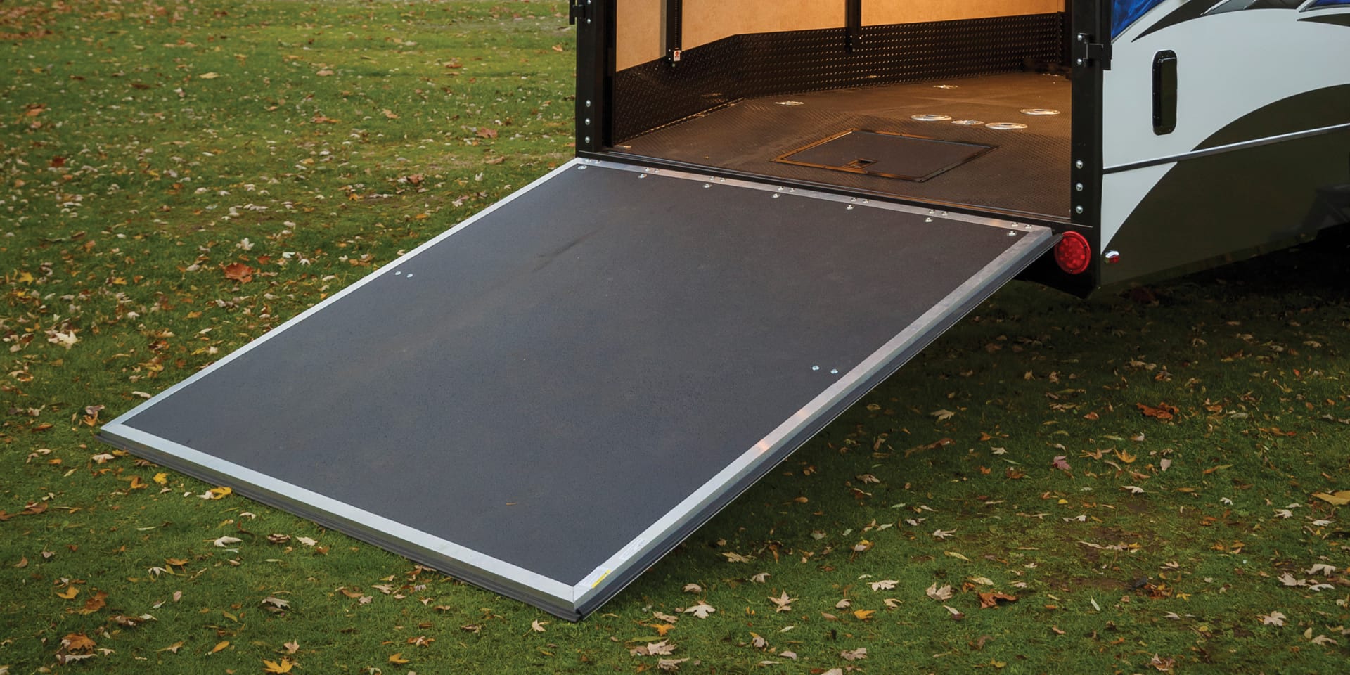 Open Trailer Ramp Garage Door