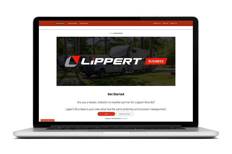 Lippert Business Account Dealer Portal Access Computer