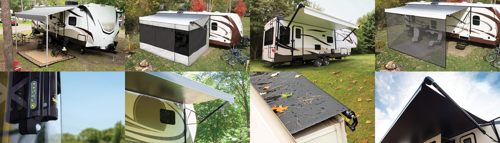 Collage of Solera RV Awning Products