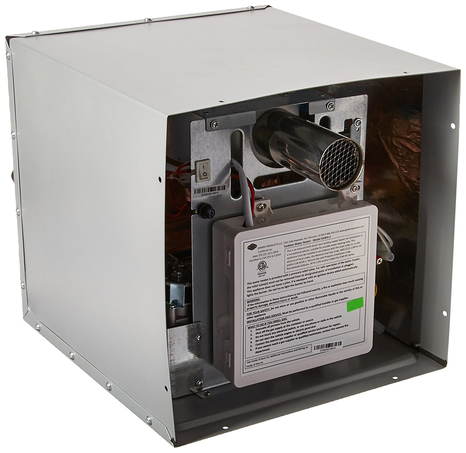 Girard tankless water heaters for RVs monitor inlet water flow, inlet temperature and outlet temperature.