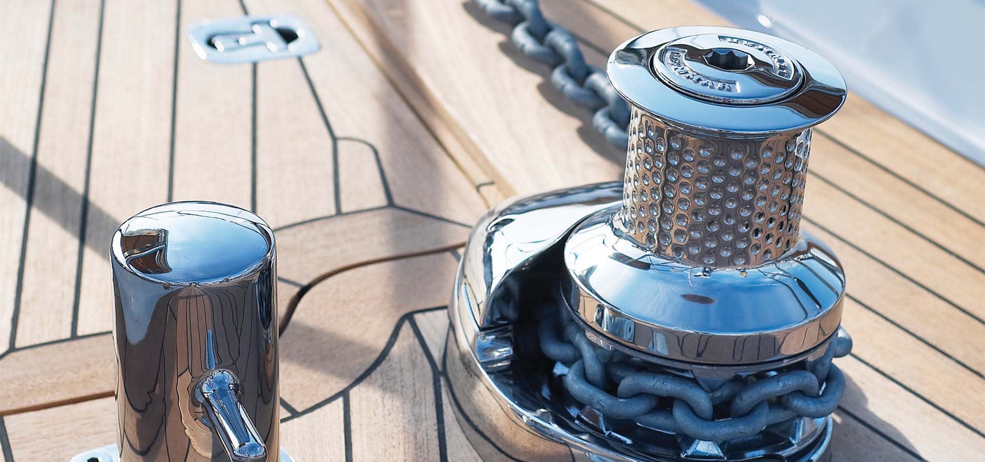 Windlass on Boat Deck with Chain