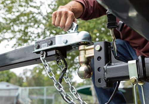 Latching Trailer Coupler Down Adjustable Hitch Chains