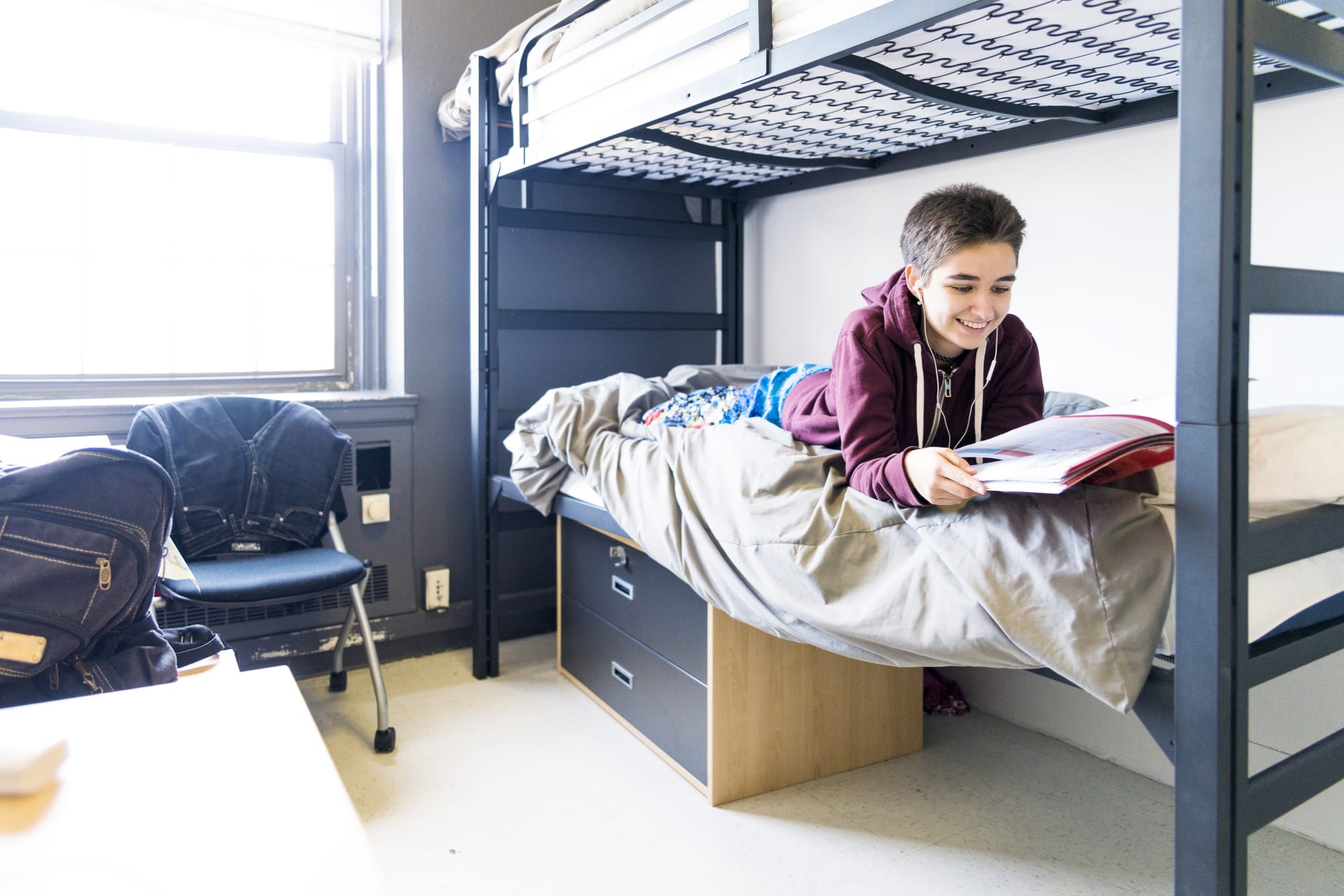 College Student Dorm Mattress Bed Homework