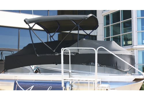 Taylor Made OEM Pontoon Playpen Cover on Boat Display