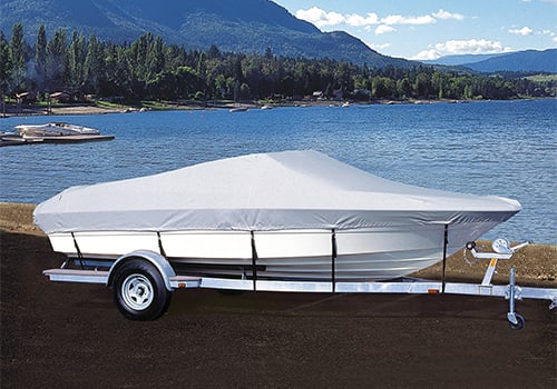 Trailerite Semi-Custom Boat Cover on a Boat Lakeside