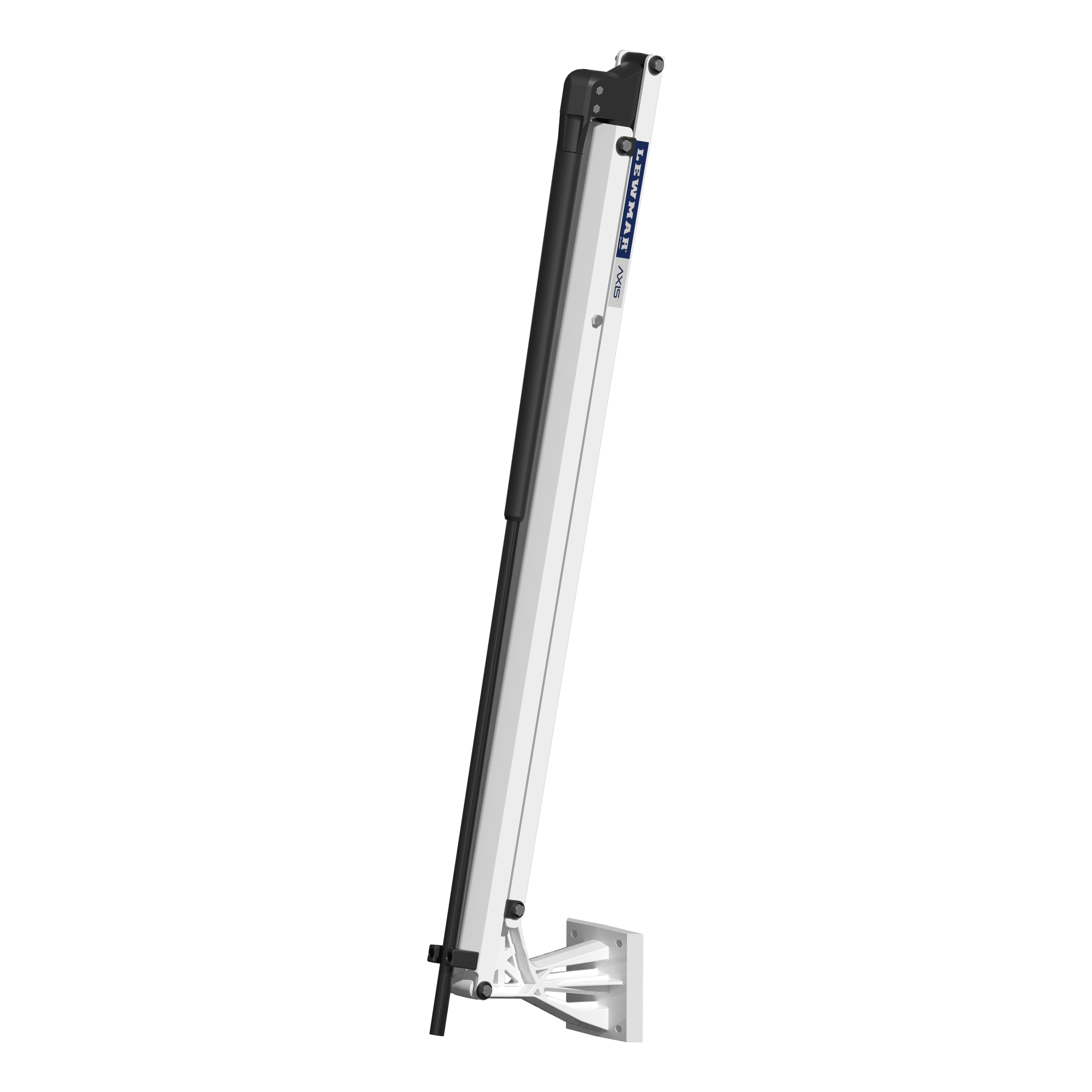 Lewmar Axis 12V electric shallow water anchor, white finish, full-length studio photo
