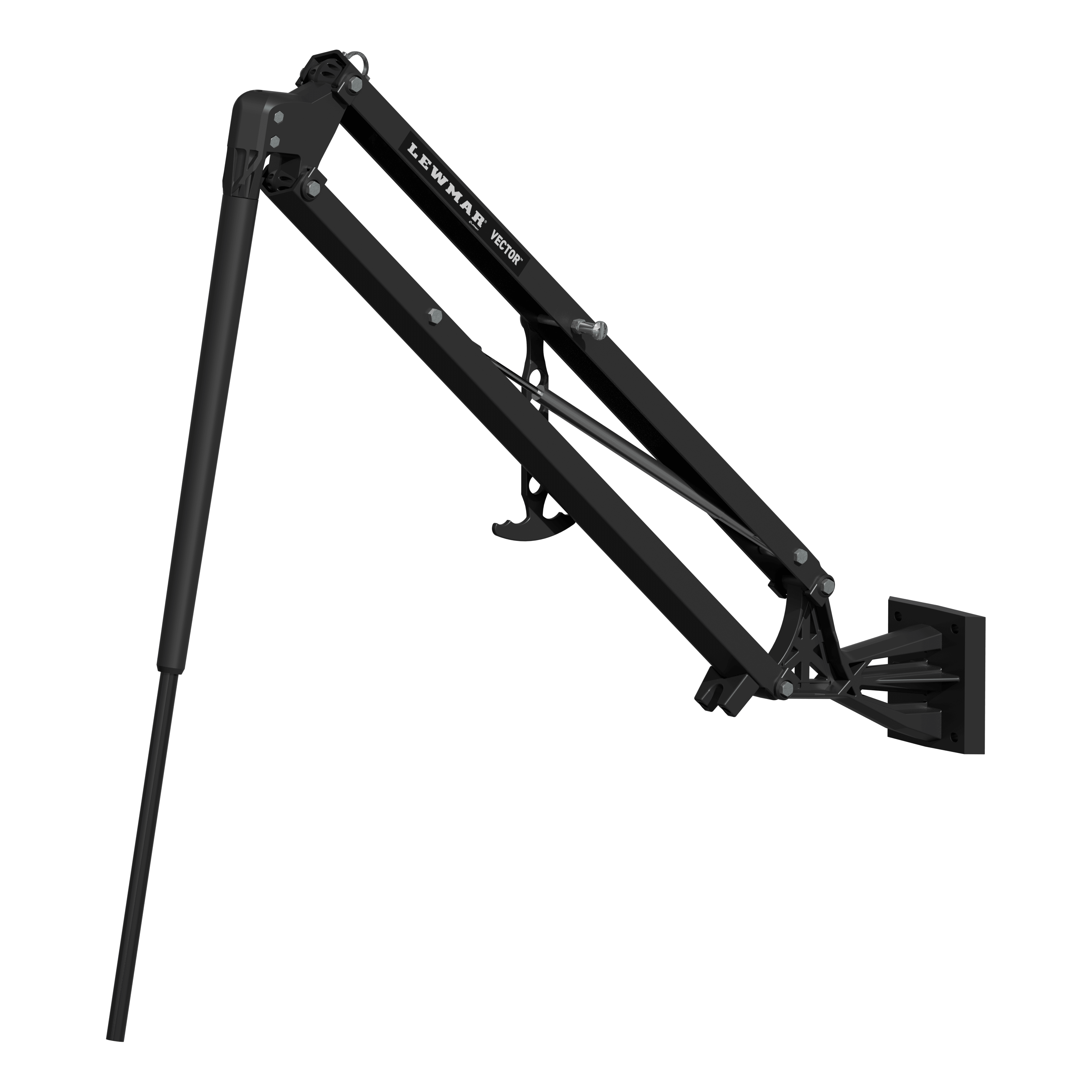 Lewmar Vector 6' Manual Anchor shallow water anchor, black finish, deployed studio angle