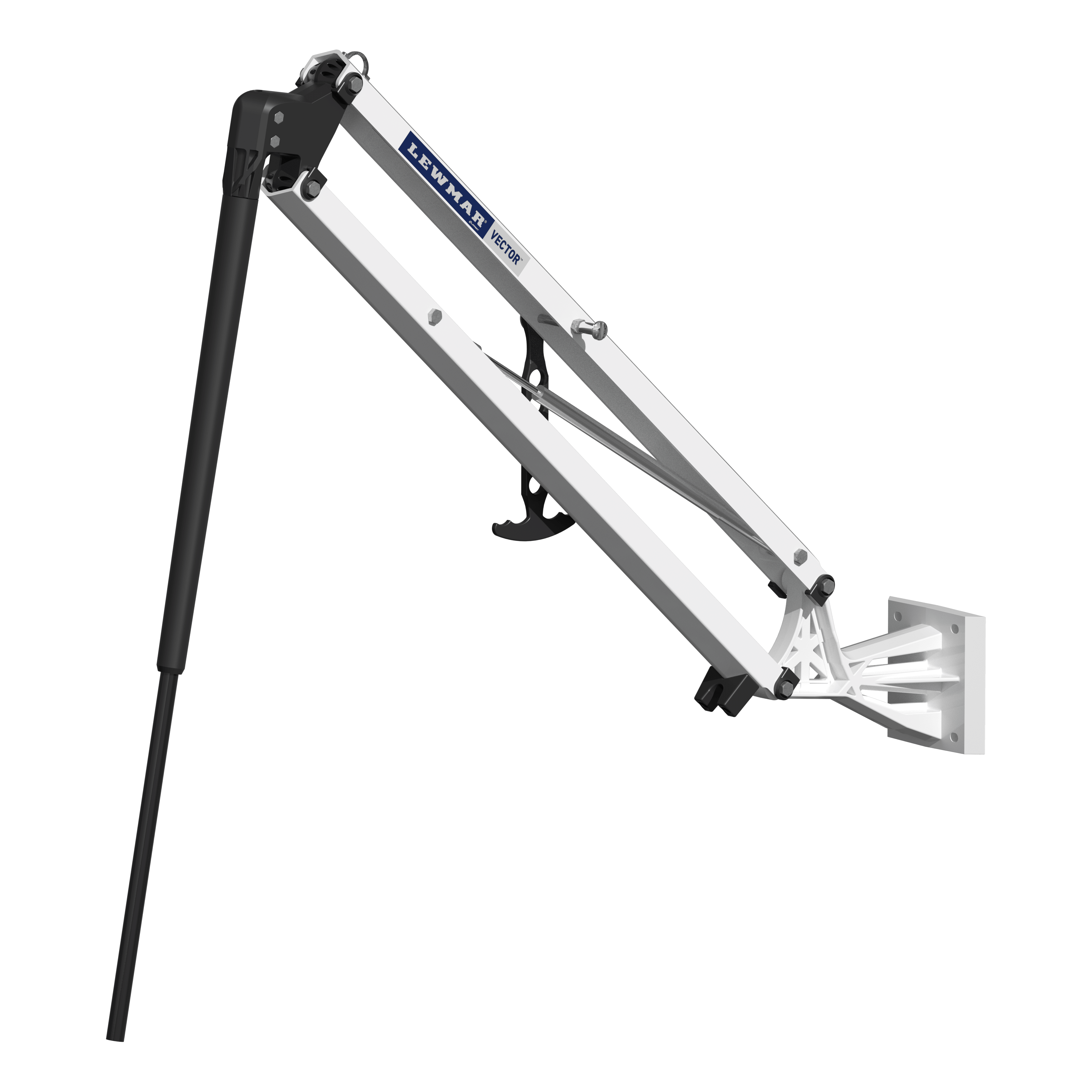 Lewmar Vector 6' Manual Anchor shallow water anchor, white finish, deployed studio angle